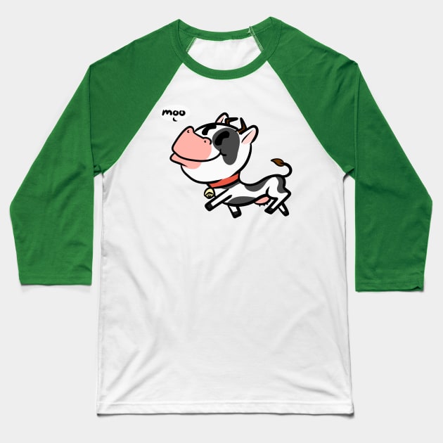 Moo Cow Baseball T-Shirt by Jamtastic